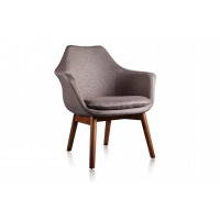 Manhattan Comfort AC026-GY Cronkite Grey and Walnut Twill Accent Chair